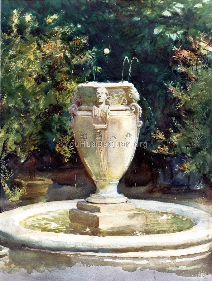Vase Fountain, Pocantico - 约翰·辛格·萨金特